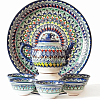 Узбекская посуда, серия Риштанская керамика Синий Мехроб, яркая роспись